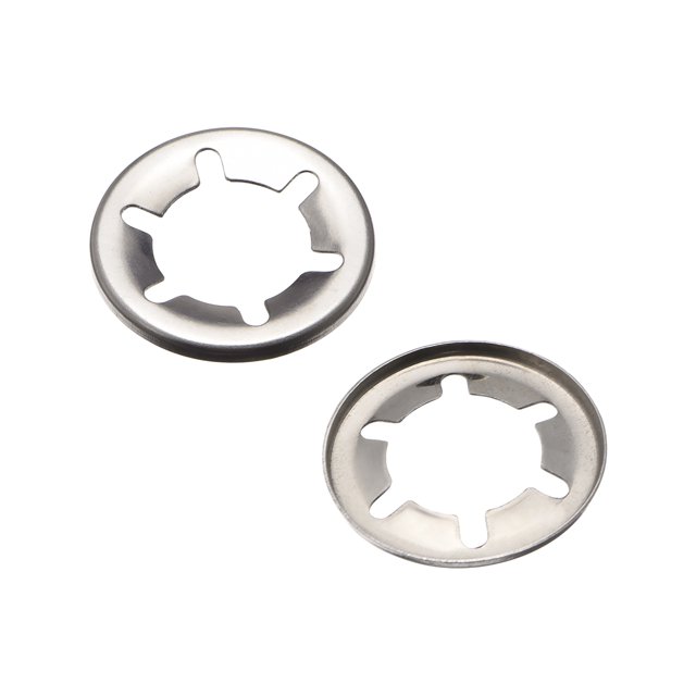 Unique Bargains Starlock Washers M16 x 28 Internal Tooth Push On Locking Washers Clips Fasteners Assortment Kit Silver Tone 50 pcs