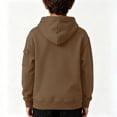 thumbnail image 3 of BLVB Boys Hoodies Casual Solid Color Pullover Long Sleeve Hooded Sweatshirt Kids Fall Clothes 4-15 Years(Coffee,8-9Years), 3 of 6