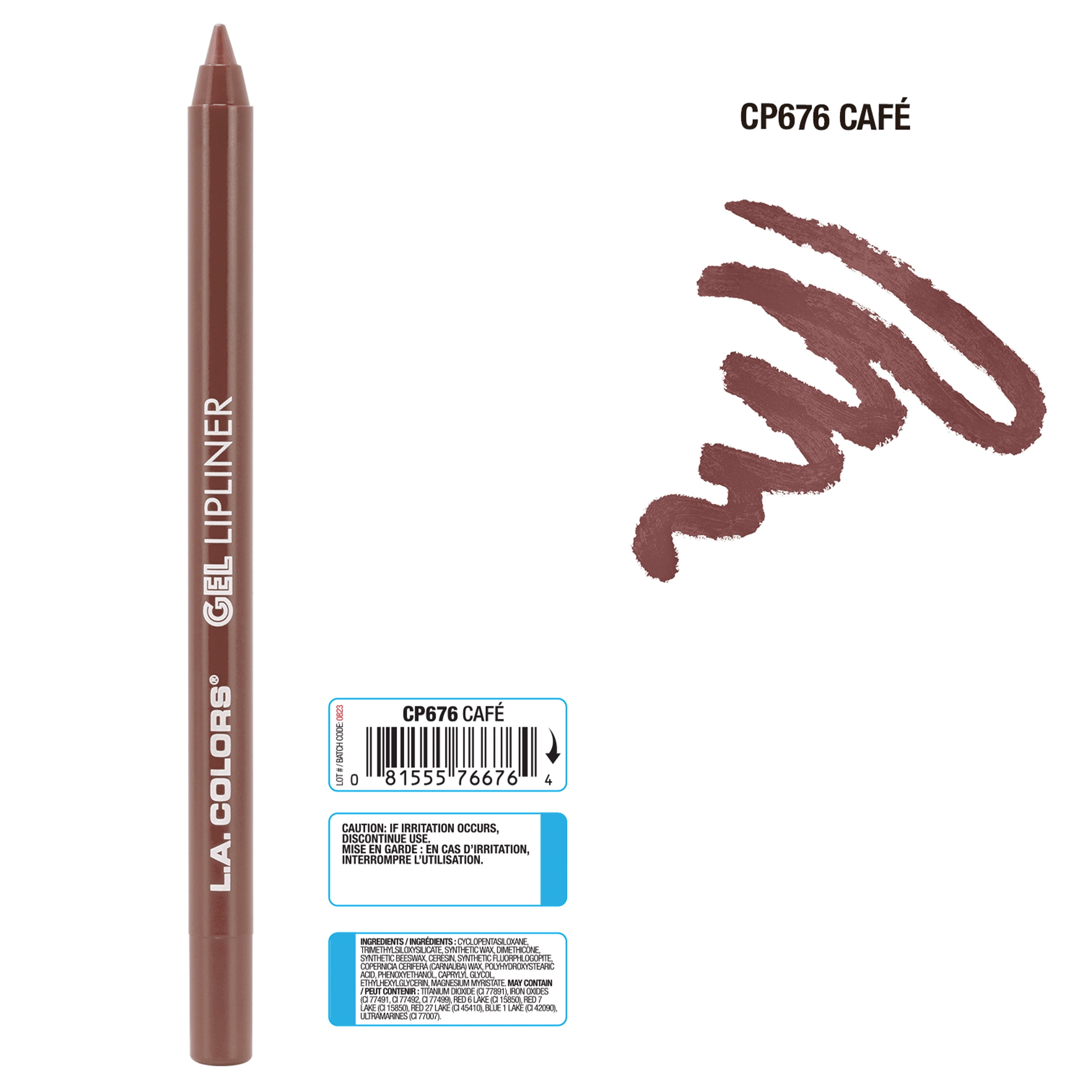 (3 pack) L.A. COLORS Long-lasting Smooth Creamy Matte Glide-on Gel Lipliner, Cafe