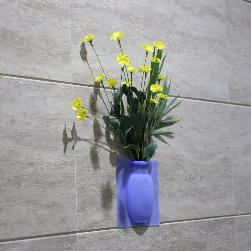 Soft Silicone Flower Pot Leaves Bottle Vase Body Glass Wall Sticker Home Decor 