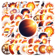 thumbnail image 1 of Fiery Stickers Sun Galaxy Stickers Energy Stickers Light Fire Stickers for Notebooks Laptops Guitar, 1 of 5