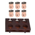 thumbnail image 1 of Taza de mula de Moscú chapada en cobre de 6 uds., juego de tazas de cóctel de acero inoxidable con soporte de almacenamiento para fiesta en casa, 100ml, 1 of 14
