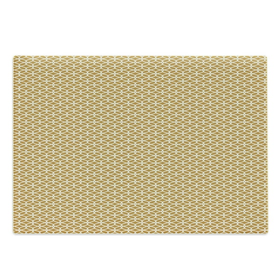 Ethnic Cutting Board, Symmetric Crochet Lace Circle Stars Repetitive Pattern Geometrical Lattice, Decorative Tempered Glass Cutting and Serving Board, in 3 Sizes, by Ambesonne