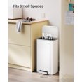 thumbnail image 3 of 8-Gallon (30L) Stainless Steel Kitchen Trash Bin with Soft Close Lid, Inner Bucket & Non-Slip Pedal, Cloud White, 3 of 5