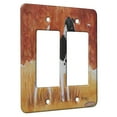 thumbnail image 1 of KuzmarK™ 2 Gang Rocker Wall Plate - Black Smooth Fox Terrier in Autumn Dog Art by Denise Every, 1 of 1