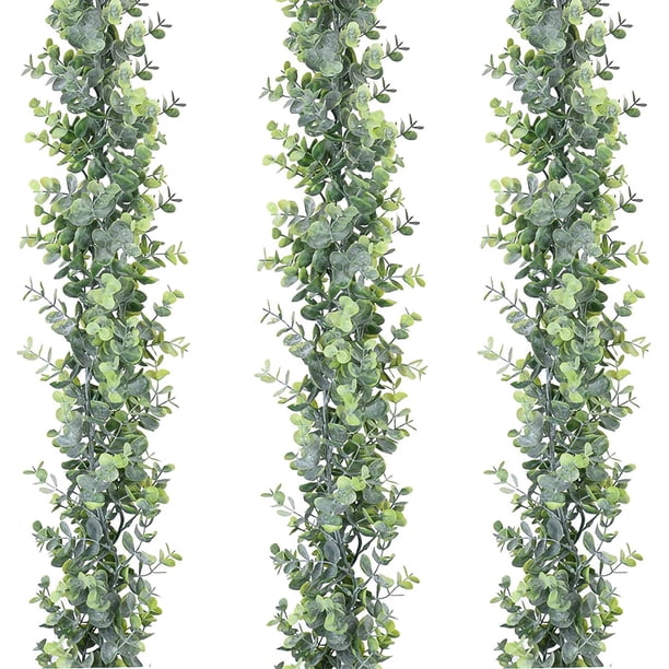 KAKOWELY 3 guirnaldas artificiales de eucalipto, hojas falsas, plantas colgantes, enredaderas artificiales, decoraciones colgantes.