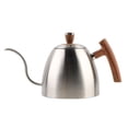 thumbnail image 1 of 1500ML Coffee Pour-over Kettle Gooseneck Stainless Steel Tea Pot Wood Handle Silver, 1 of 9
