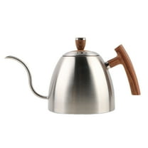 Stainless Steel Gooseneck Coffee Kettle with Wood Handle for Pourover Brewing