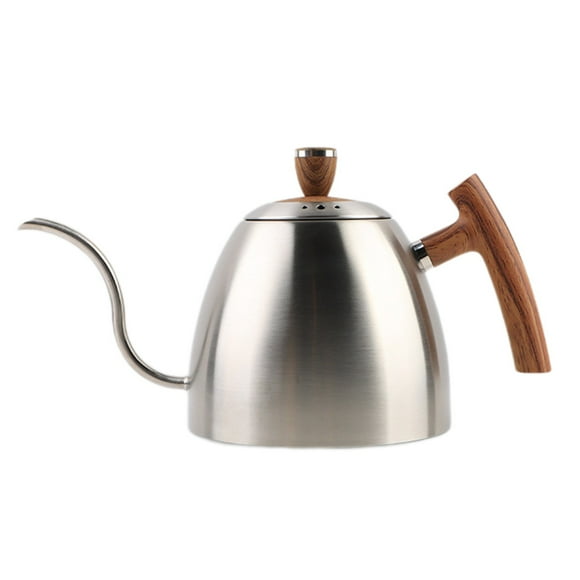 1500ML Coffee Pour-over Kettle Gooseneck Stainless Steel Tea Pot Wood Handle