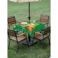 thumbnail image 3 of Outdoor Tablecloth with Umbrella Hole and Zipper, St. Patrick's Day Square Table Cloth 54x54 Inch Waterproof Tablecloth, Funny Gnomes Beer Gold Coin Shamrock Green Picnic Table Cover for Patio, 3 of 7