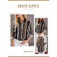 thumbnail image 3 of HOTAPEI Womens Striped Button Down Shirts Casual V Neck Roll Up Long Sleeve Blouses Tops, 3 of 6