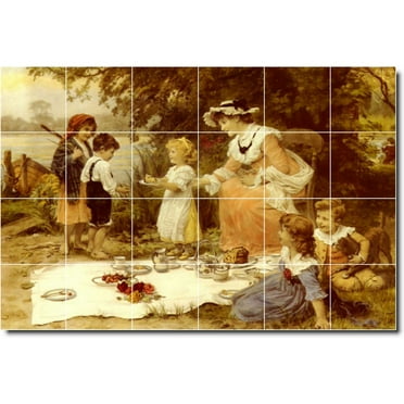Ceramic Tile Mural-Frederick Morgan Country Painting 139. 25.5" w x 17" h using (24) 4.25 x 4.25 ceramic tiles