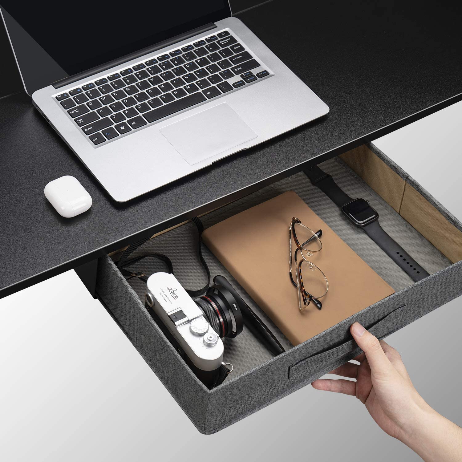 CubiCubi Computer Desk with Drawer Splice Board, Black and Espresso Finish,63" - image 2 of 7