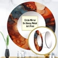 thumbnail image 3 of Designart "Lava Inspiration Fiery Glow I" Abstract Liquid Ink Orange Large Round Mirror - Round Office Mirror Wall Decor - Modern Round Printed Mirror - 29" x 29", 3 of 6