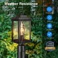 thumbnail image 5 of VIANIS Dusk to Dawn Outdoor Post Light with Pier Mount Base, Hardwired 120V Waterproof Lamp Post Light Fixture, Black Aluminum 3-inch Exterior Post Lamp with Tempered Glass for Patio, Garden, 5 of 7