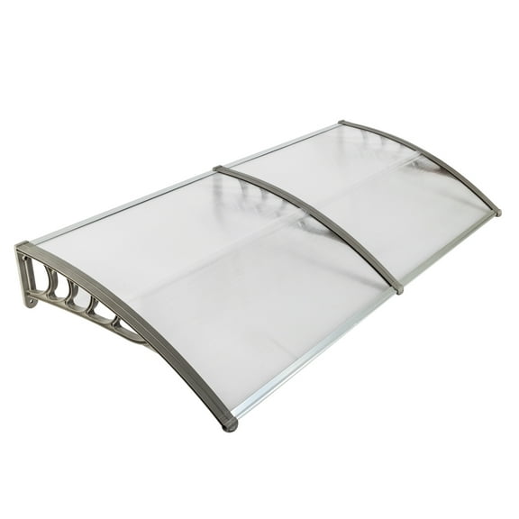 Door & Window Rain Cover Eaves Canopy Silver & Gray Bracket for Household Application (80*38in)