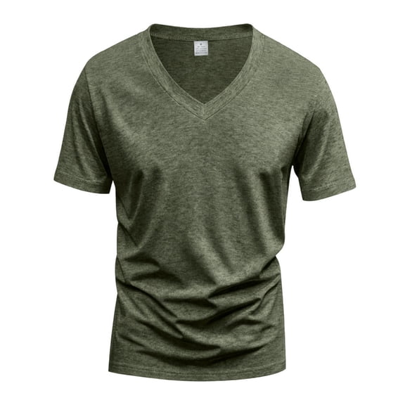 Uwinwear Men's V Neck T Shirts - Casual Stylish Fitted Stretch Tees Lightweight Breathable Lounge T-shirts Big and Tall Summer Tops,Light Green,XXL