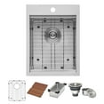 thumbnail image 2 of Ruvati 15 x 20 inch Workstation Drop-in Topmount Bar Prep RV Sink 16 Gauge, 2 of 24