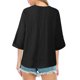 thumbnail image 4 of Blusa de mujer a rayas, manga con puños, cuello en V, botón, suelta, informal, camisa de verano CACAGOO Blusa de mujer, 4 of 7
