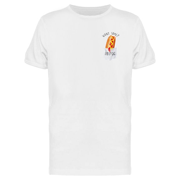 Teeblox Mens Graphic Tee - Hot Dog In The Pocket - Regular Fit 100% Cotton