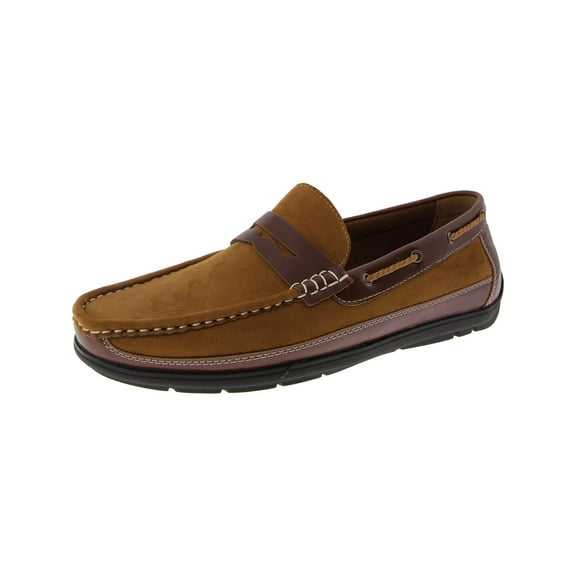 Aston Marc Mens Levan Faux Leather Flat Loafers