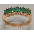 thumbnail image 3 of LBG British Made 14k Rose Gold Natural Emerald Womens Anniversary Ring - 33 size options - Size 8.5, 3 of 8
