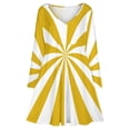 thumbnail image 3 of Aesthetic Golden Yellow And White Sunburst Long Sleeve Dresses For Women Vintage Elegant Party Dress Oversized V-neck Dress S-8XL, 3 of 7