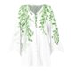 thumbnail image 4 of camisa de mujer blusa estampado manga 3/4 casual vacaciones botón básico tops verde / 3xl, 4 of 6