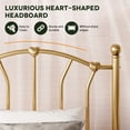 thumbnail image 6 of Einfach Twin Bed Frame, Metal Platform Bed with Heart-Shaped Headboard and Footboard, 12.6'' Under-Bed Storage Space, No Box Spring Needed, Gold, 6 of 11