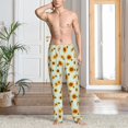 thumbnail image 6 of Lsque Vintage White Polka Dot Sunflower Print Men's Pajama Pants, Lounge Pant - Comfortable Home Wear,Elastic Waistband, Stylish Design-Medium, 6 of 9
