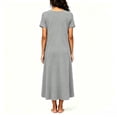 thumbnail image 2 of Asgosdo Women Dresses Short Sleeve Solid Color Loose Fit Comfy Soft Lounge Maxi Dress with Pocket, 2 of 7