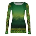 thumbnail image 5 of ASDFVBKG Womens St Patrick's Day Tops Fashion Crew Neck Basic Long Sleeve Rib Fitted Shirts Ribbed Knit Shamrock Comfortable Pullover Tops Beige XL, 5 of 6
