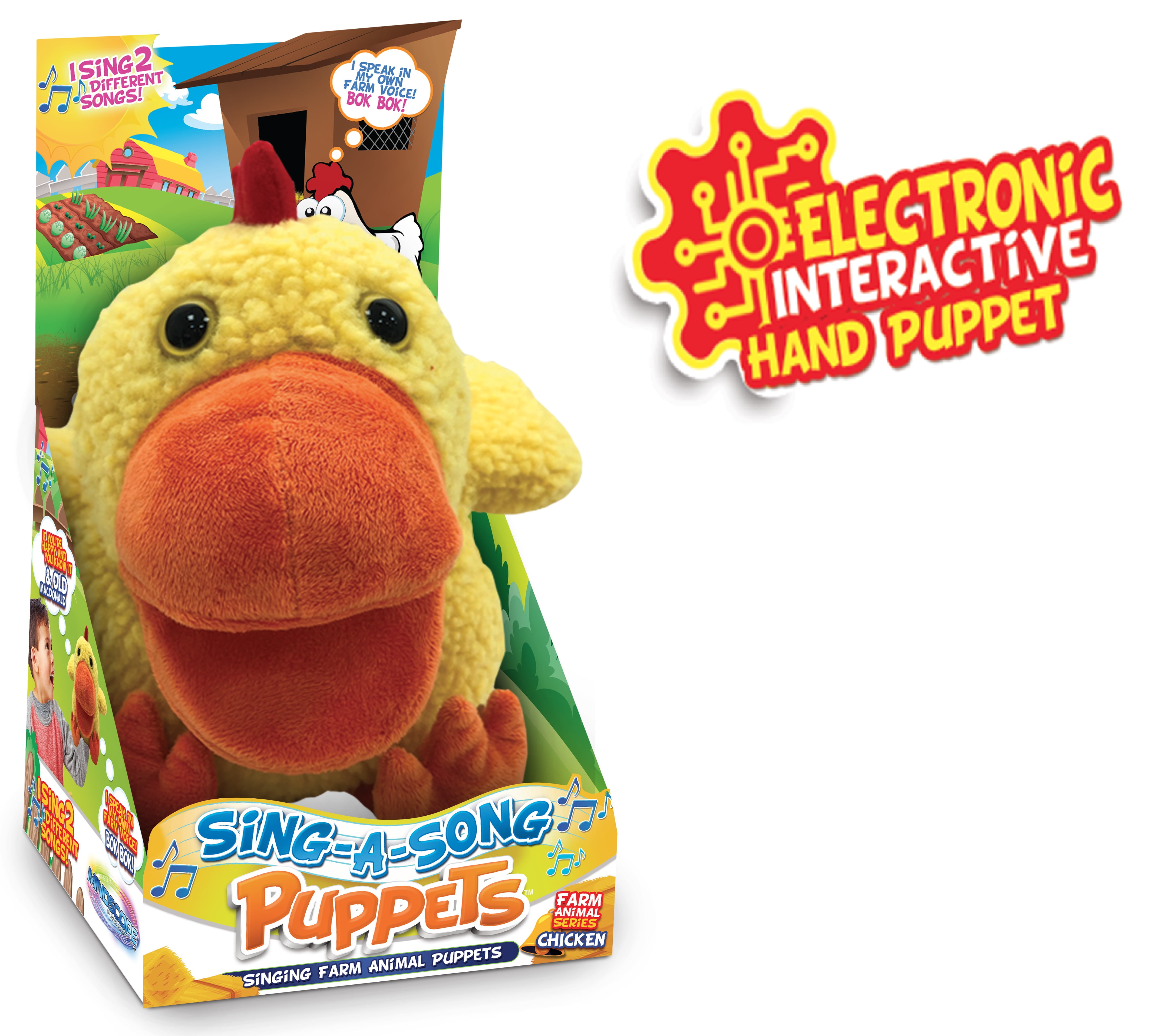 Mindscope Sing-A-Song Puppets Electronic Singing Cow Puppet With Sounds 