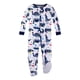 thumbnail image 1 of Lamaze Pijama de algodón Natural Peinado con pies elásticos de una Pieza para niños y bebés, con Cremallera, 1 Paquete, Animales Azules, 12 Meses, 1 of 5
