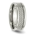 thumbnail image 4 of Stainless Steel Polished w/ Grey Carbon Fiber Inlay 8mm Band, 4 of 7