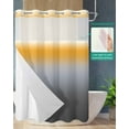thumbnail image 2 of No Hook Shower Curtain with Snap in Liner, Yellow Grey Stripe Gradient Hotel Shower Curtains for Bathroom, Washable Shower Curtain Liner Set with Mesh Top Window, 72”x78”, 2 of 6