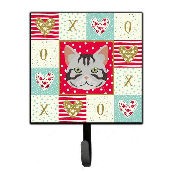 American Shorthair Cat Love Leash or Key Holder Red