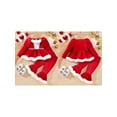 thumbnail image 2 of Gzhioc Toddler Baby Girl Christmas Fall Outfit 6 12 18 24 Months 2T 3T 4T Long Sleeve Square Neck Plush Trim Tops with Elastic Waist Flare Pants Headband, 2 of 9