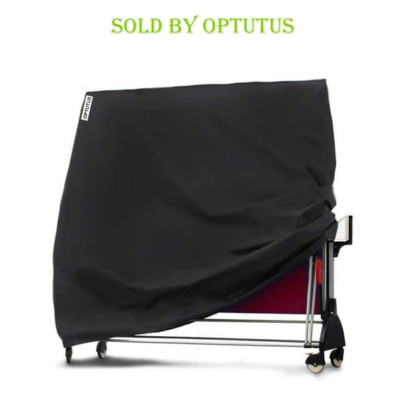 OPTUTUS 420D Ping Pong Table Cover 65 x 28 x 73 inch Fits Folding Table Tennis - Heavy Duty Oxford Cloth Waterproof and Scratch Resistant Folding Table Cover - Black