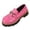 Pink, variant on Women's Patent Leather Loafers Round Toe Flat Block Heel Casual Comfortable Slip-On Moccasins for Office Daily Wear