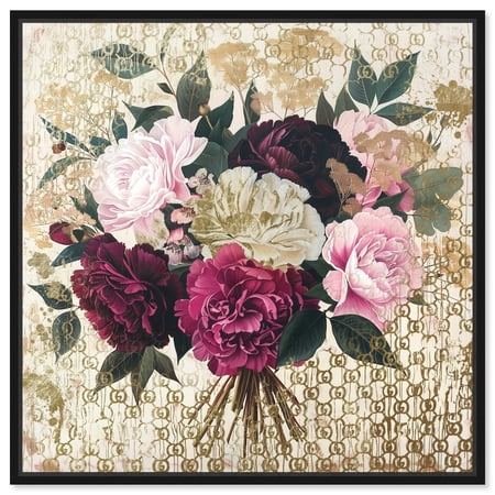 Bouquet di Roma Canvas Glam Art Prints by Art Remedy, Black Frame, 12" x 12"