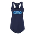 thumbnail image 2 of Wild Bobby, Ford Motors Blue Logo, Cars and Trucks, Women Racerback Tank Top, Navy, Large, 2 of 4