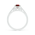 thumbnail image 2 of ANGARA Lab Grown 1 Ct Aeon Vintage Inspired Ruby Engagement Ring with Milgrain for Women in 14K White Gold (Size-7x5mm) | July Birthstone, Anniversary, Jewelry Gift for Women | Lab-Grown Ruby Ring, 2 of 7