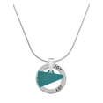 thumbnail image 1 of Delight Jewelry Acrylic 3/4" Teal Megaphone Joy Ring Charm Necklace, 18", 1 of 4