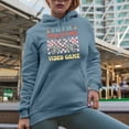 thumbnail image 2 of Retro V Is for Video Game with Gaming Controller, Valentine's Day Gamer Gift, Light Blue Hooded Sweatshirt or Hoodie, Small, 2 of 5