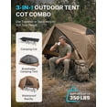 thumbnail image 3 of Gonex 1-Person Camping Tent with Cot, 350lbs 31.5" Wide Cots & Waterproof Tents Combo, Khaki, 3 of 13