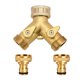 thumbnail image 4 of 2X Conector de Grifo de Jardín de VáLvula Y de Latón Divisor de Manguera de 2 Vías de 3/4 Pulgadas Con Juego de Grifo Exterior de Grifo de Agua de Latón de 2 X3 / 4 Pulgadas, 4 of 5