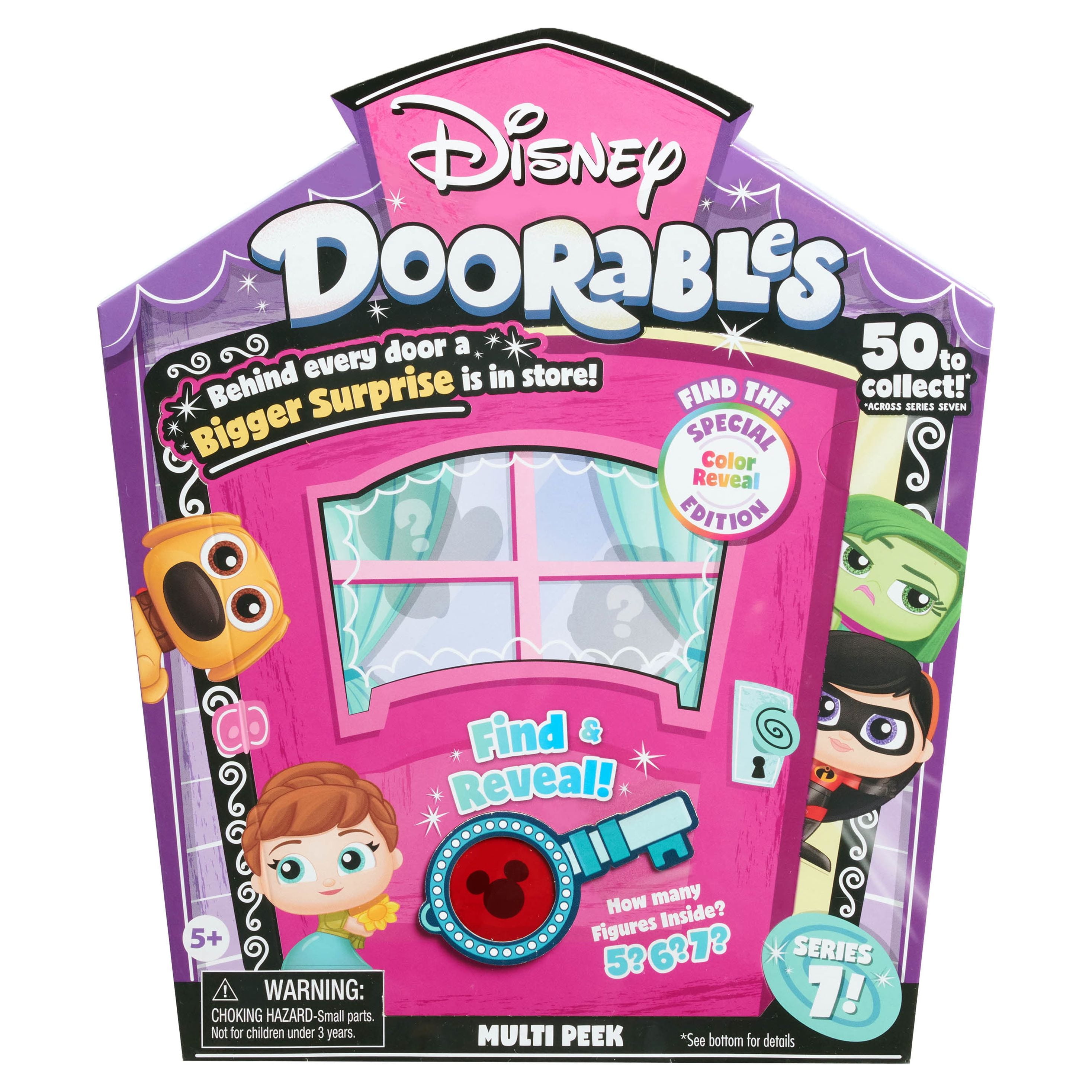 Just Play Disney Doorables Multi Peek Series 7 Collectible Figurines, Preschool Ages 5 up