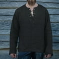 thumbnail image 2 of T-Shirts for Man Winter Vintage Hoodless Drawstring Long Sleeve Black Fall Tops size L, 2 of 4