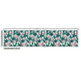 thumbnail image 3 of Ambesonne Tropical Leaf Fabric by the Yard Upholstery, Exotic Leaves Dots, 1 Yard, Pastel Pink and Jade Green, 3 of 5